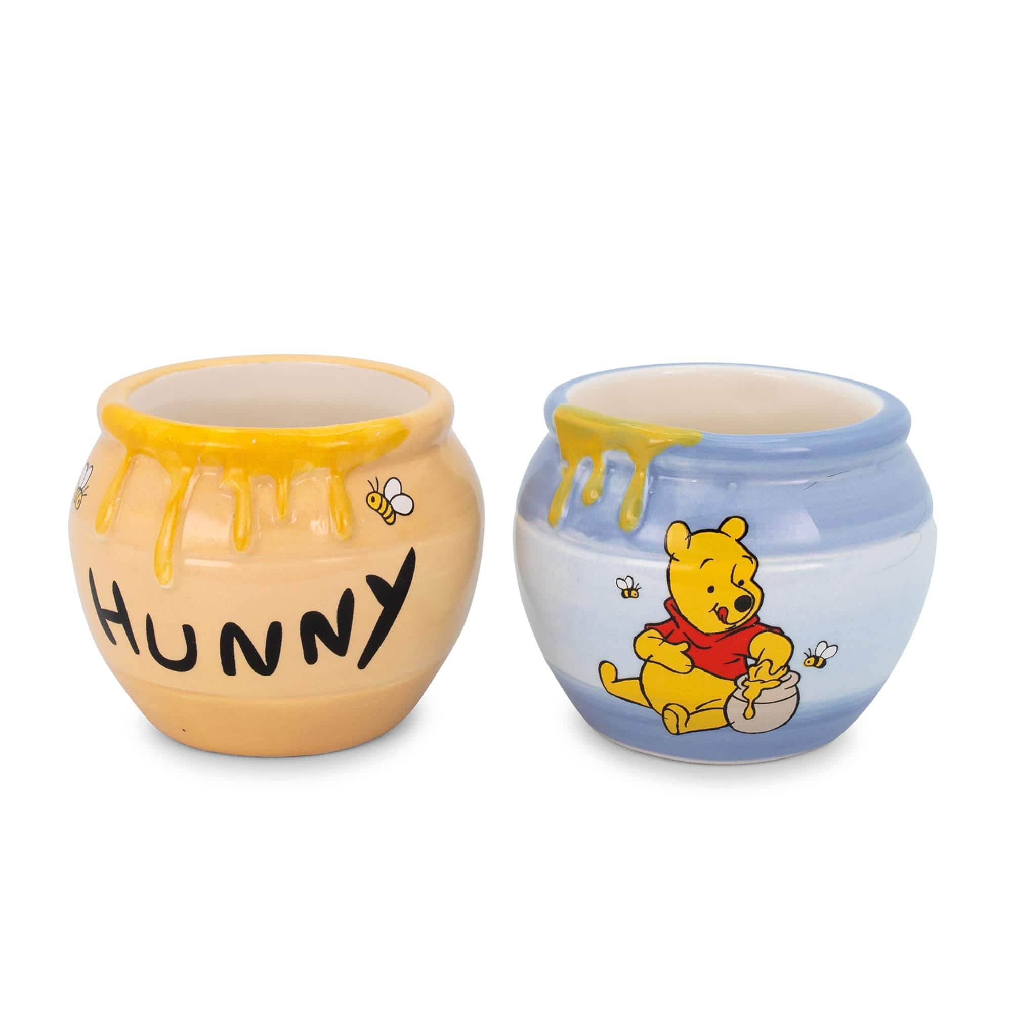 Photos - Mug / Cup Disney  Winnie the Pooh Hunny Pot Sculpted Ceramic Mini Mugs | Set of 2 - Blue WTP610EM 