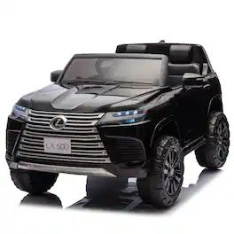 Ropilly - Licensed LEXUS LX600 24V Ride On Car With Remote 2 Seater Kids Car Black
