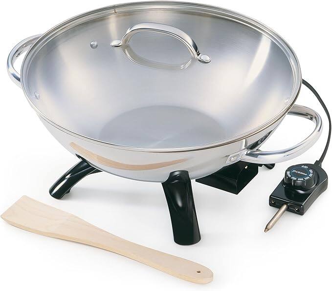 Alt View 1. Presto - Presto 05900 Stainless Steel Electric Wok 1500 Watt Side Loo - Silver.