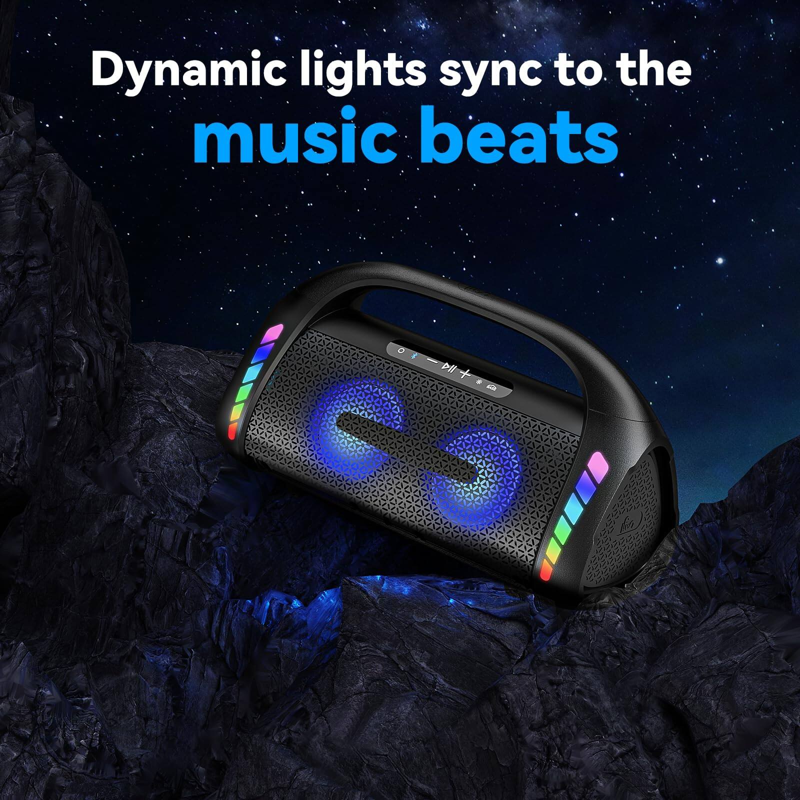 Dynamic lights sync to the music beats