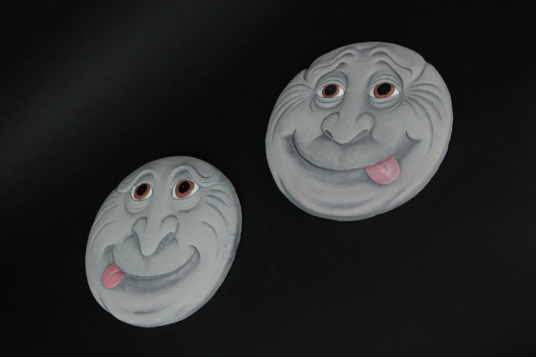 Alt View 1. Things2Die4 - Set of 2 Silly Garden Gnome Cement Stepping Stones 10.25 Inch Diameter - Multicolored.