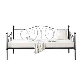 Hivvago - Twin size Victorian Metal Daybed Frame - 350 lbs. Weight Capacity - Black