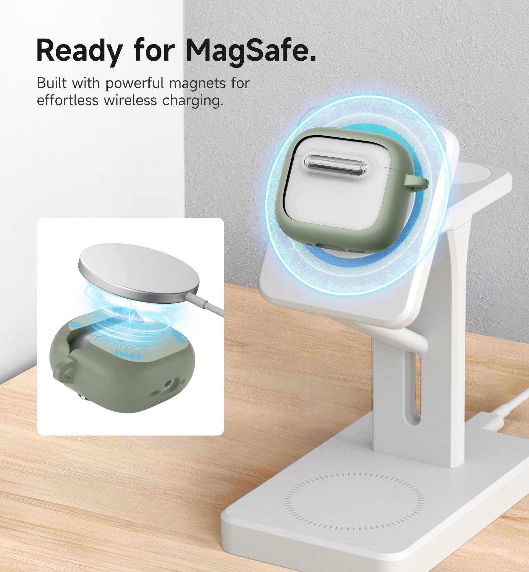 Ready for MagSafe.  
Built with powerful magnets for effortless wireless charging.