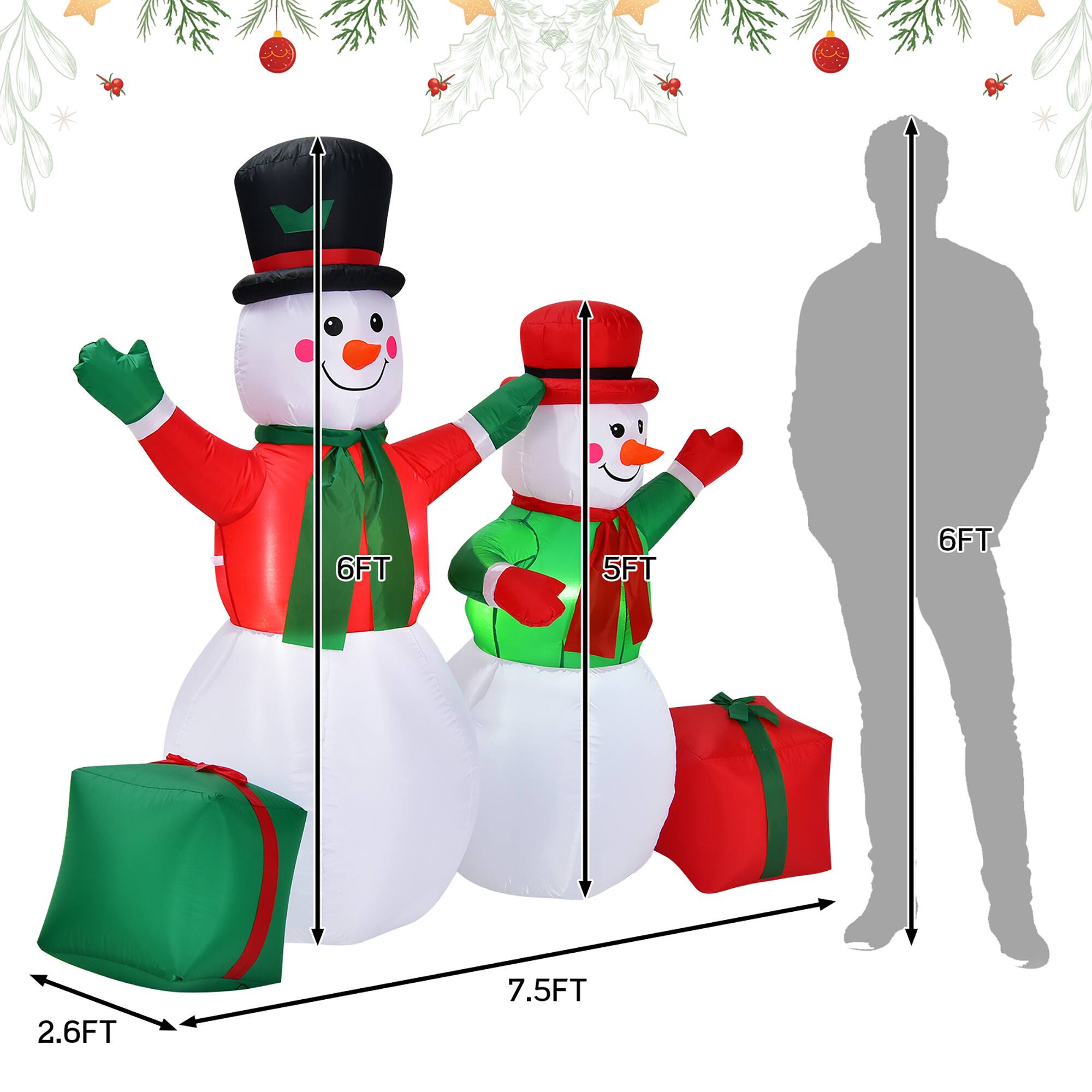 The text on the image reads "6FT 5FT 6FT 2.6FT 7.5FT."