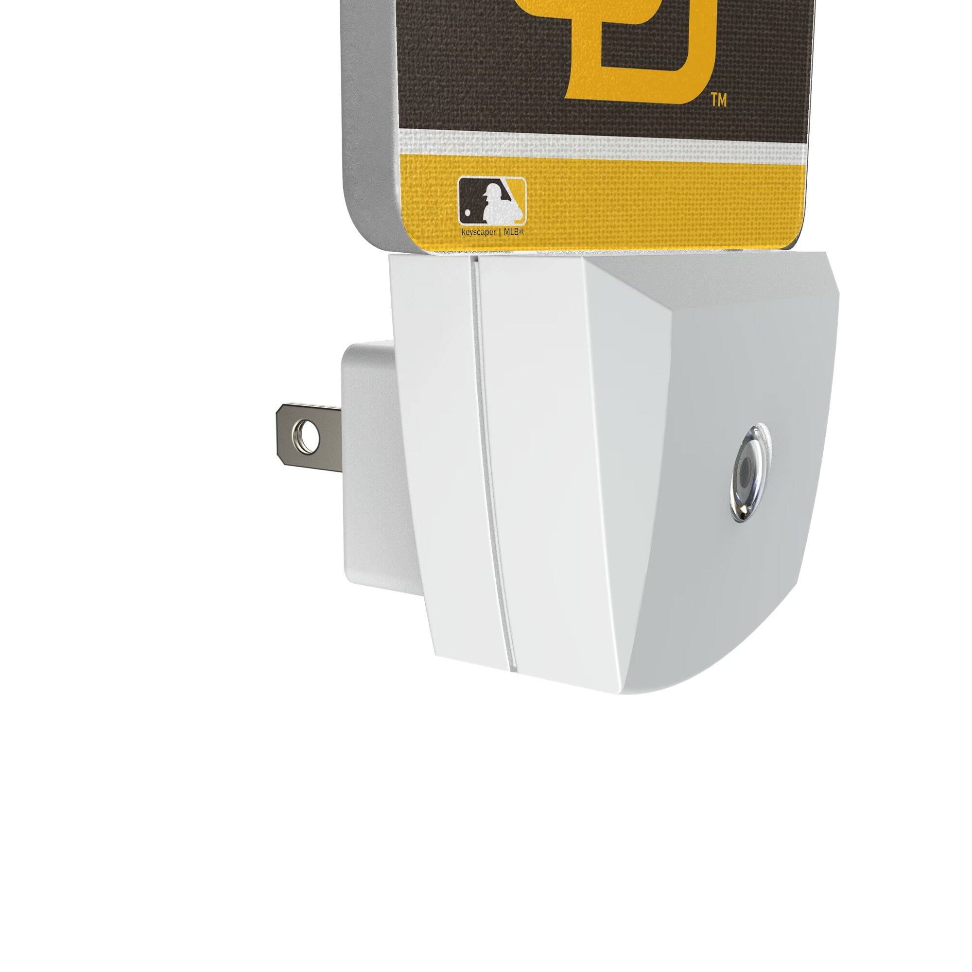 Alt View 2. Keyscaper - San Diego Padres Primary Logo Stripe Design Nightlight 2-Pack - Multicolor.