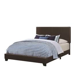 Manhattan Lane - Leather Upholstered Twin Size Platform Bed - Brown