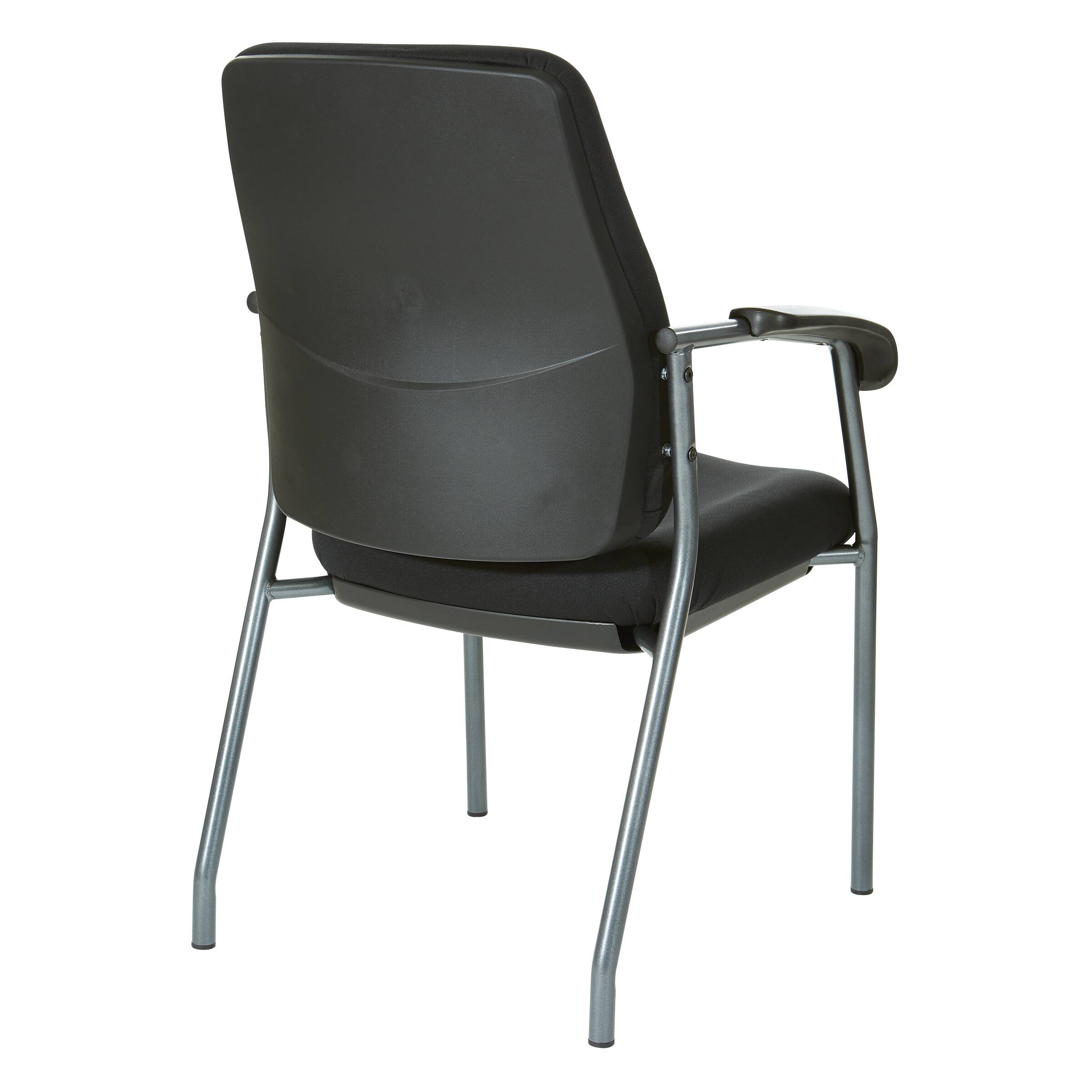 Back. Office Star Products - Padded Visitor's Chair - Black.