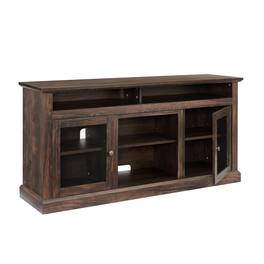 GOODSILO - Modern TV Stand Entertainment Center Media Console with Glass Doors for Living Room Large Capacity Storage - Brown