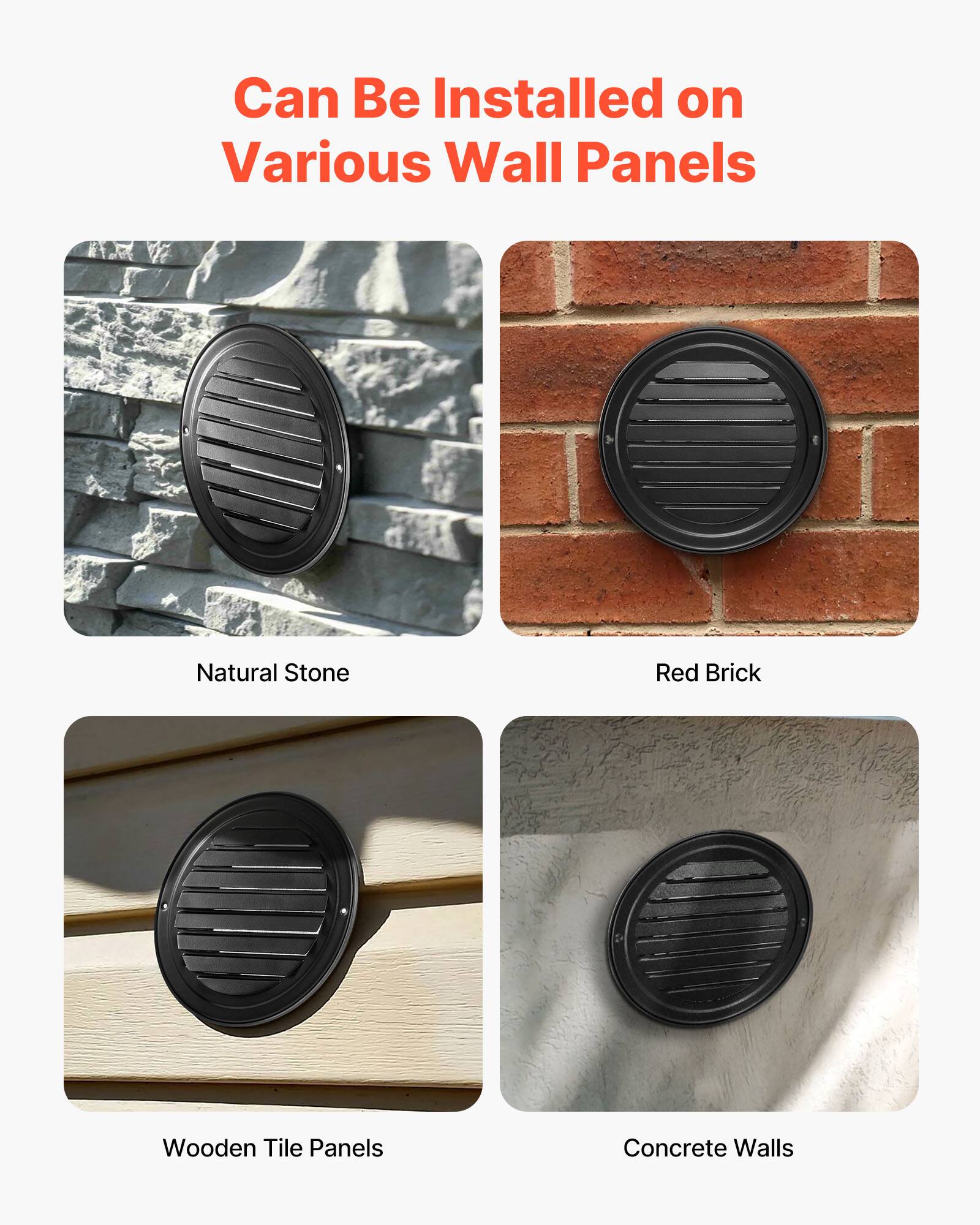 Can Be Installed on Various Wall Panels

- Natural Stone
- Red Brick
- Wooden Tile Panels
- Concrete Walls