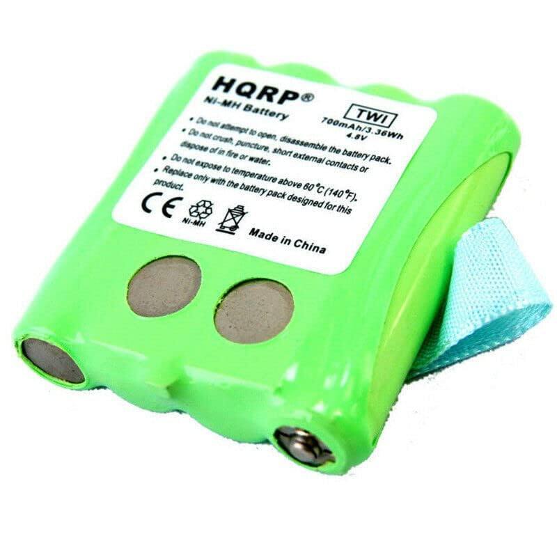 HQRP Ni-MH Battery  
TWI  
700mAh/3.6Wh  
4.8V  

Do not attempt to open, crush, puncture, or dispose of in fire or water.  
Do not expose to temperature above 60°C (140°F).  
Disassemble the battery pack.  
Replace only with the battery pack designed for this product.  

Made in China