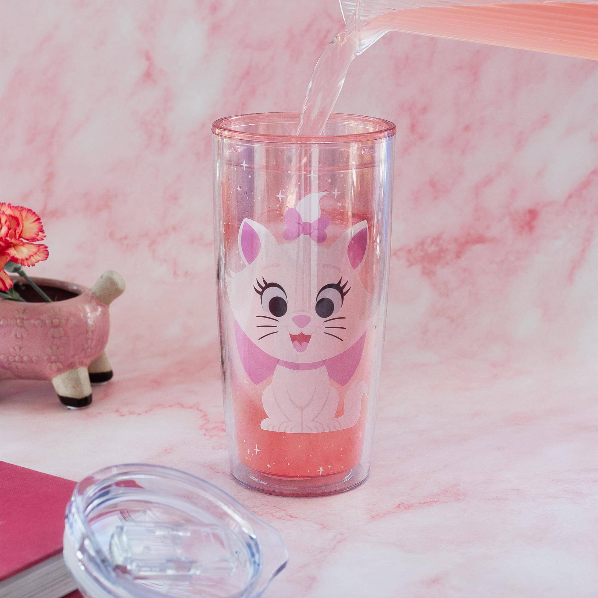 Alt View 10. Disney - Disney 100 The Aristocats Marie Plastic Travel Tumbler | Holds 20 Ounces - Pink.