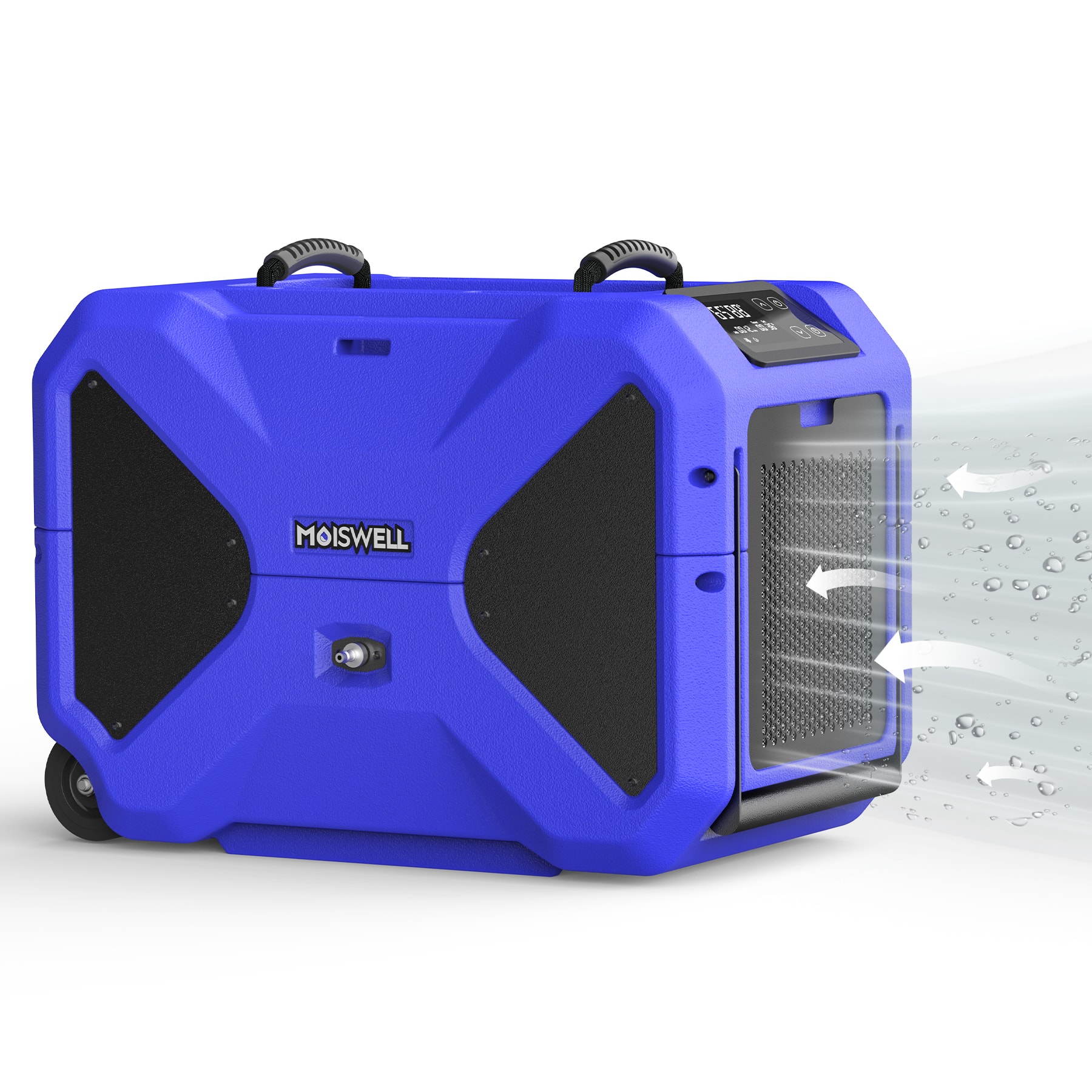 Moiswell - 190 pt. 4500 sq. ft. Bucketless LGR Commercial Dehumidifier in Blue with Pump Stackable Heavy-Duty for Rental Crawlspace