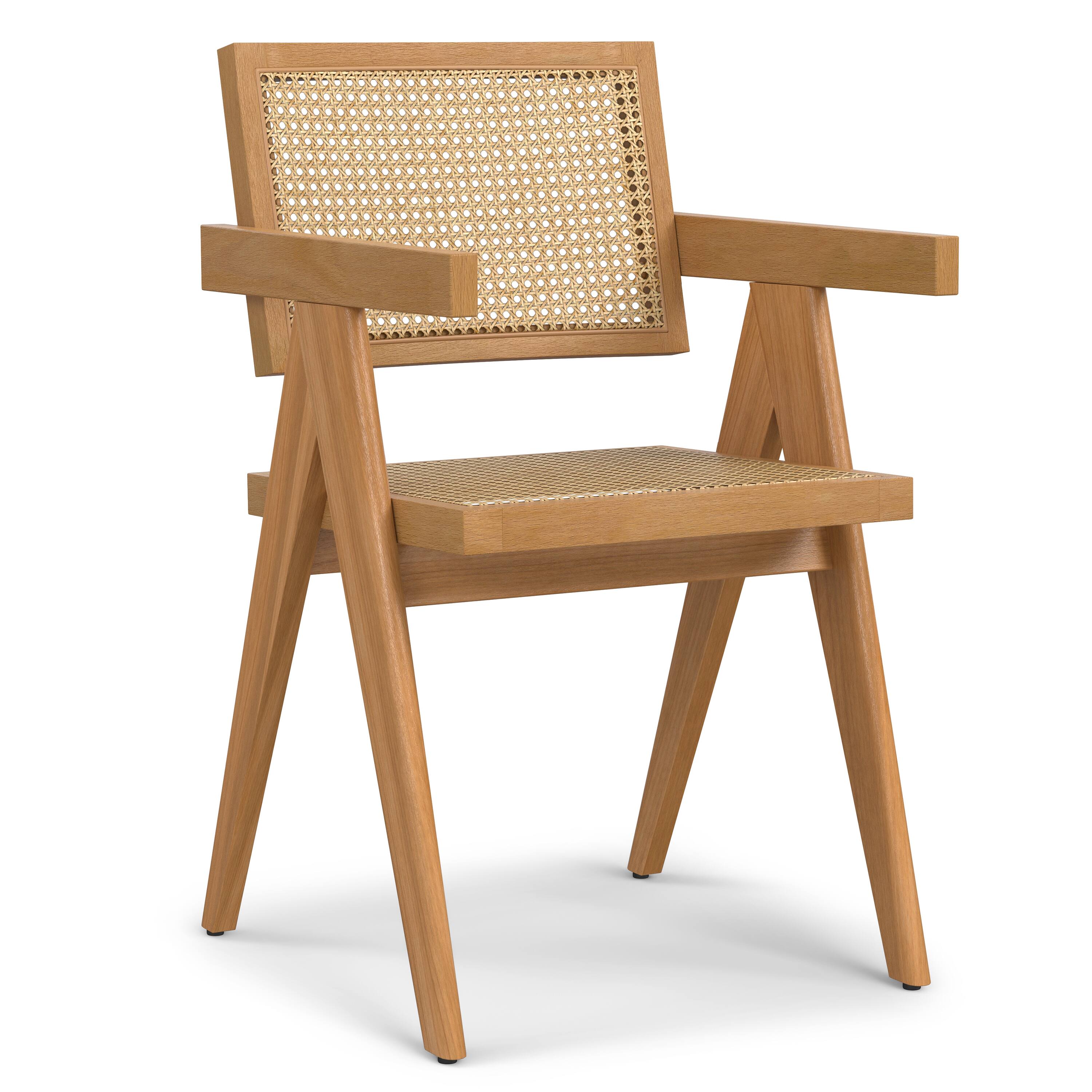 Alt View 2. Simpli Home - Regina Dining Armchair (Set of 2) in Natural - Natural.