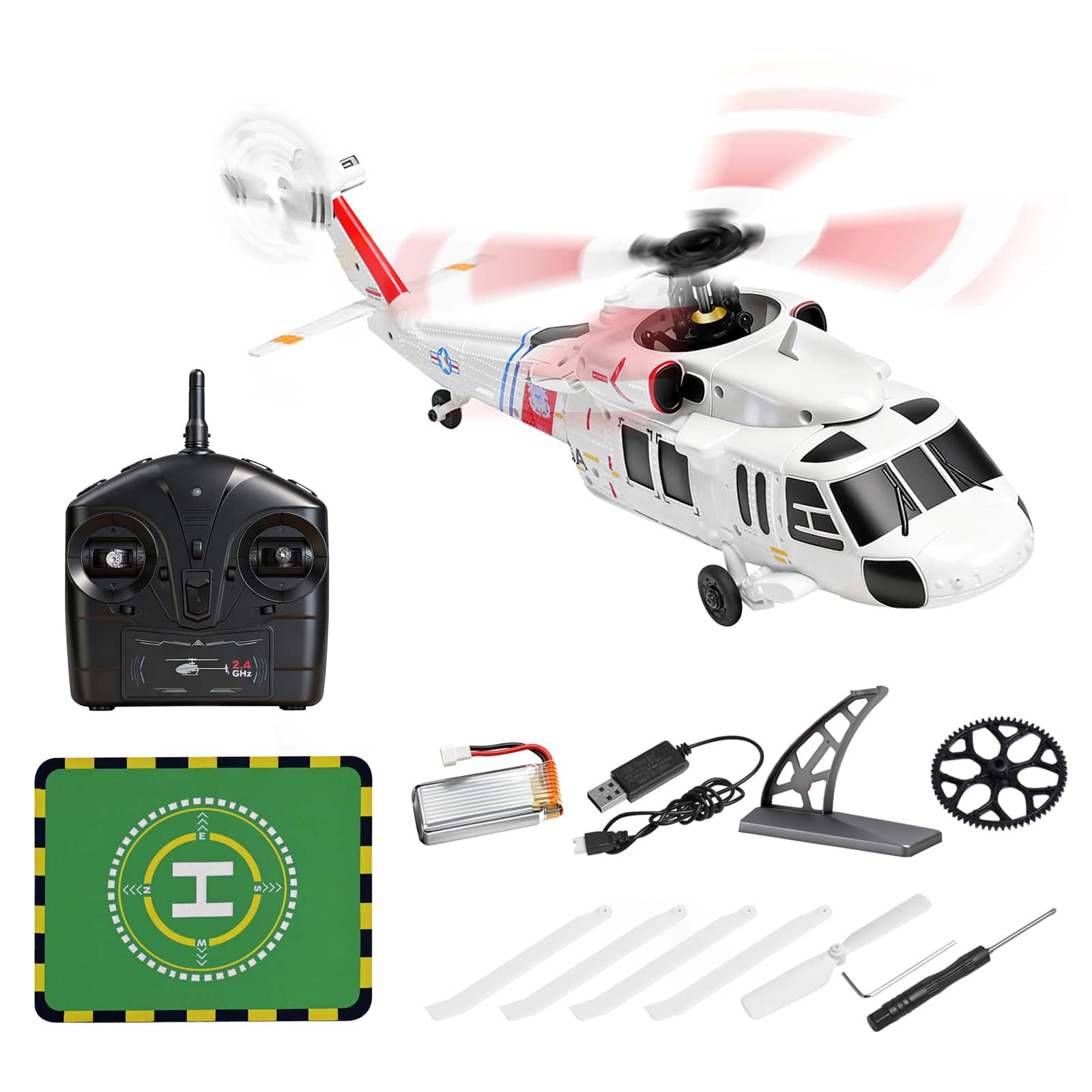 Topteng - K270 UH-60L RC Helicopter –4CH Brushless,6-Axis Gyro,Altitude Hold,Optical Flow,Signal Loss Protection,Fit for Beginners - White price history on PriceWatchPro