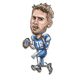 Sporticulture - Jared Goff Detroit Lions Metal Caricature Wall Art - Blue
