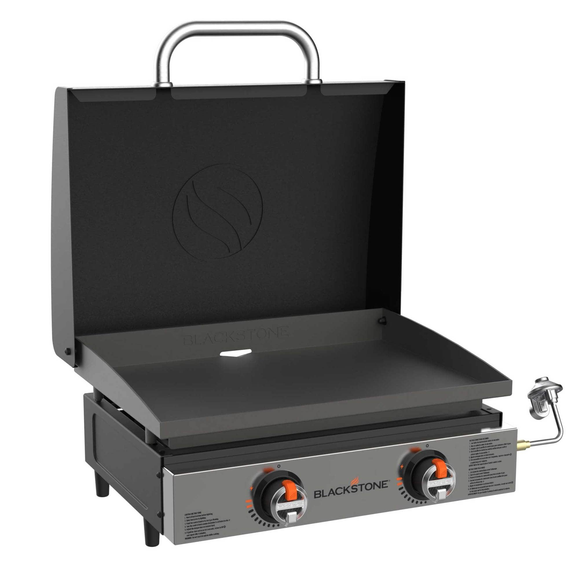 Blackstone Original 22 In Countertop Outdoor Griddle With Hood And Omnivore Plate Black 2205 8789