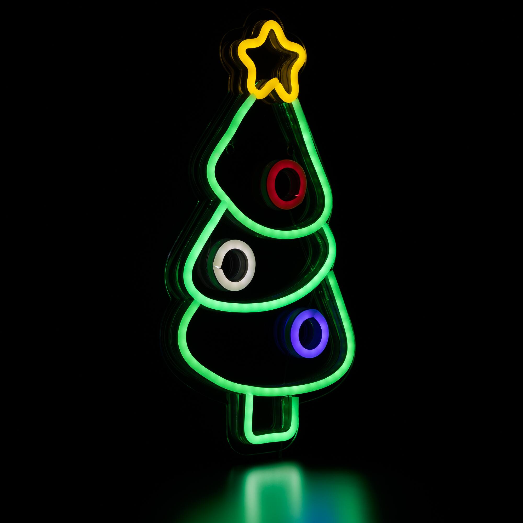 Alt View 4. Northlight - Christmas Tree LED Neon Lighted Wall or Window Decoration - 15" - Multi.