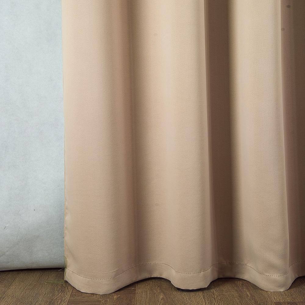 Angle. RT Designers Collection - Olivia Gray Anchorage Blackout Single Grommet Curtain Panel Pair - 54x63" Sesame - Sesame.
