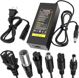 Acteck - 54.6V 2A Fast Charger 7 in 1 Plugs Universal for 48V 13S Lithium Batteries - Black