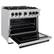 Left. ZLINE - ZLINE Autograph 36" Classic Gas Range w/ 6 Burners & White Door w/ Black Accents (CGRZ-WM-36-MB) - White.