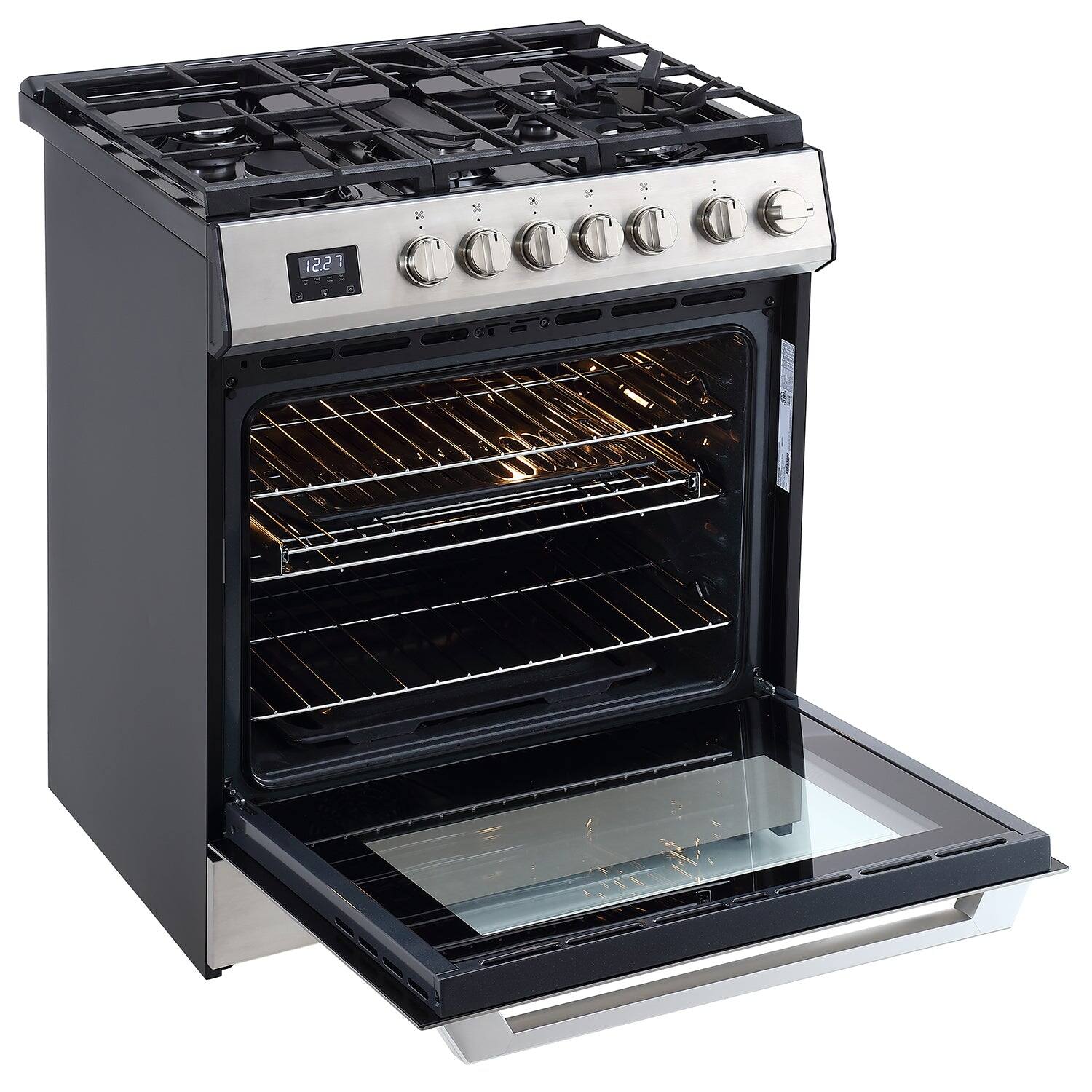 Left. Rangaire - Rangaire 30" Gas Range Convection Oven Slide-in Stainless Steel RRG303TS - Stainless steel.