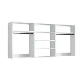 Manhattan Lane - Vedz Walk in Closet w 2 Drawers, 6 Shelves, 2 Hanging Rods, Wood - White