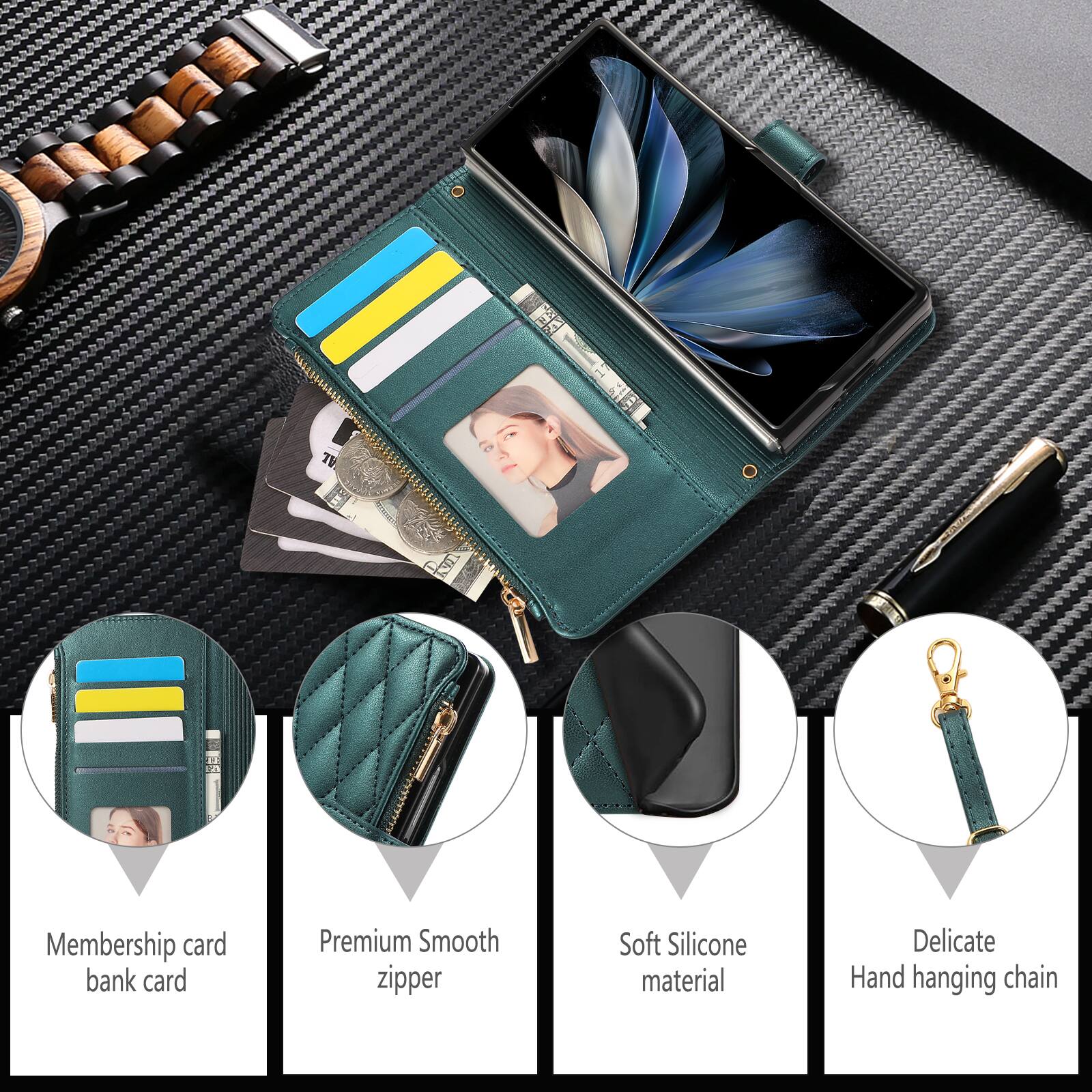 4 2 AL 1555139159595 UN Membership card bank card Premium Smooth zipper Soft Silicone material Delicate Hand hanging chain