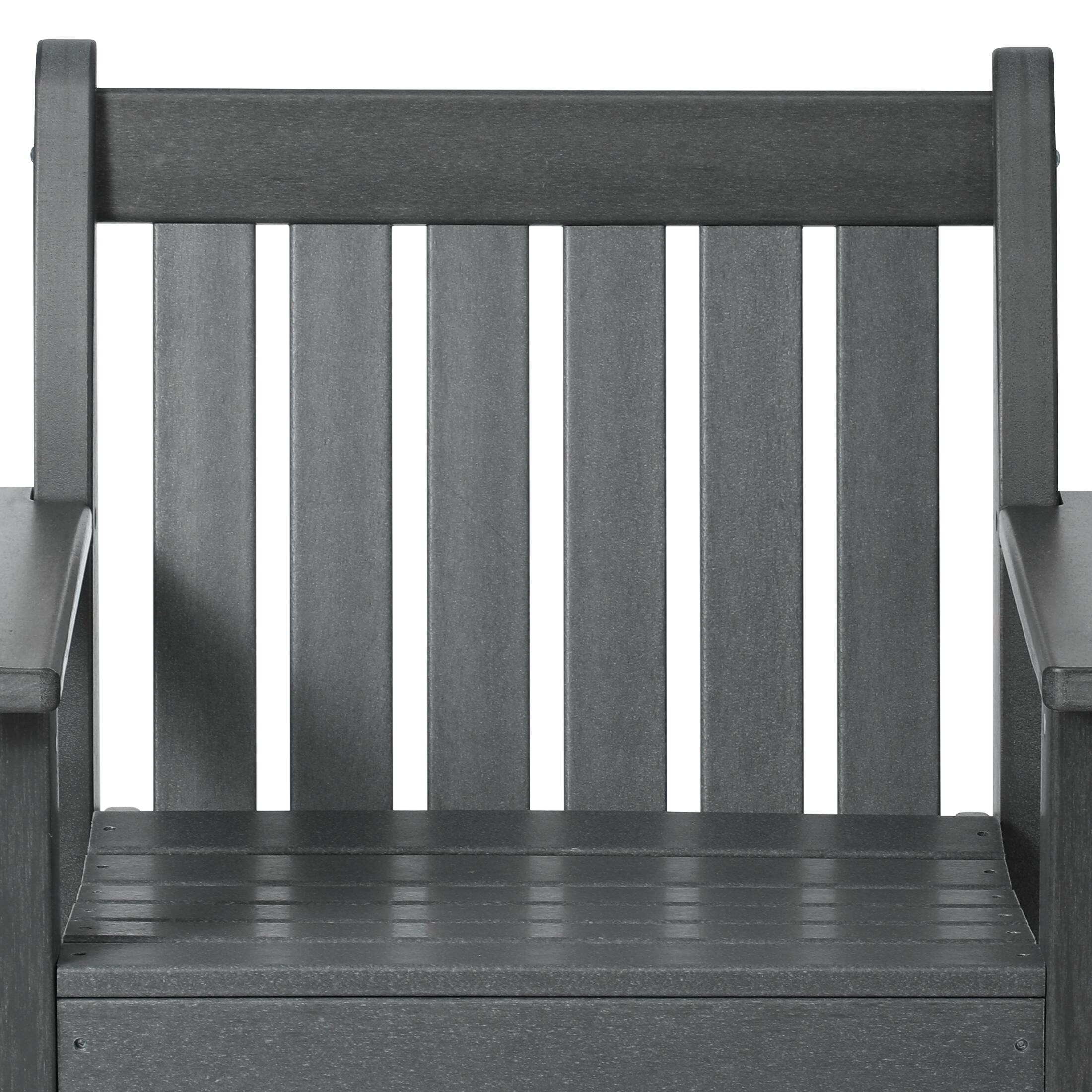 Alt View 4. WestinTrends - WestinTrends Malibu Outdoor Patio HDPE Adirondack Dining Arm Chair - Gray.