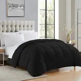 Sweet Home Collection - Down Alternative Reversible All Season Solid Comforter, King - Black