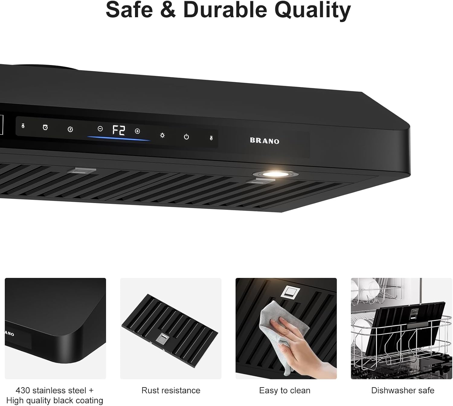 Safe & Durable Quality

- 430 stainless steel + High quality black coating
- Rust resistance
- Easy to clean
- Dishwasher safe