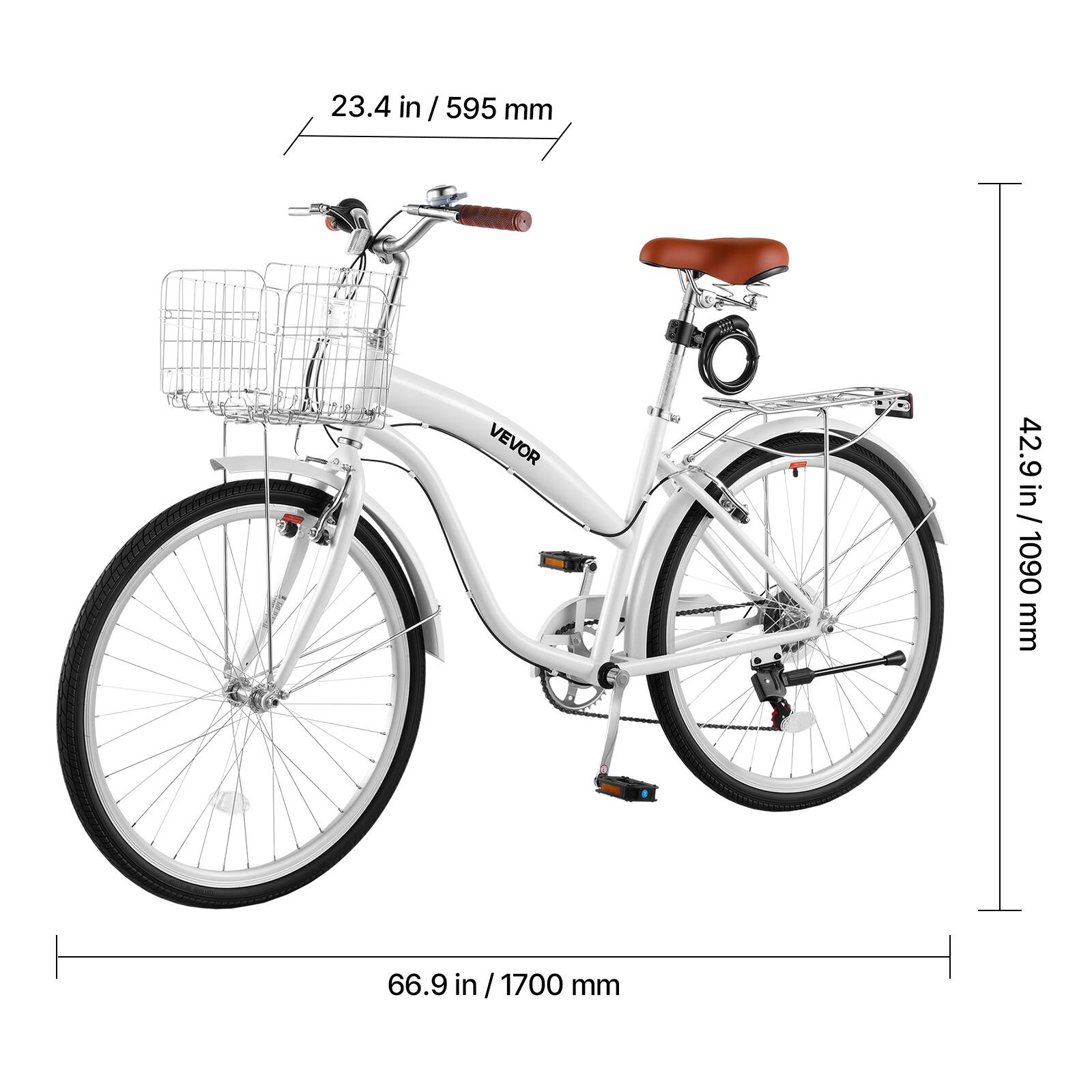 23.4 in / 595 mm  
42.9 in / 1090 mm  
66.9 in / 1700 mm
