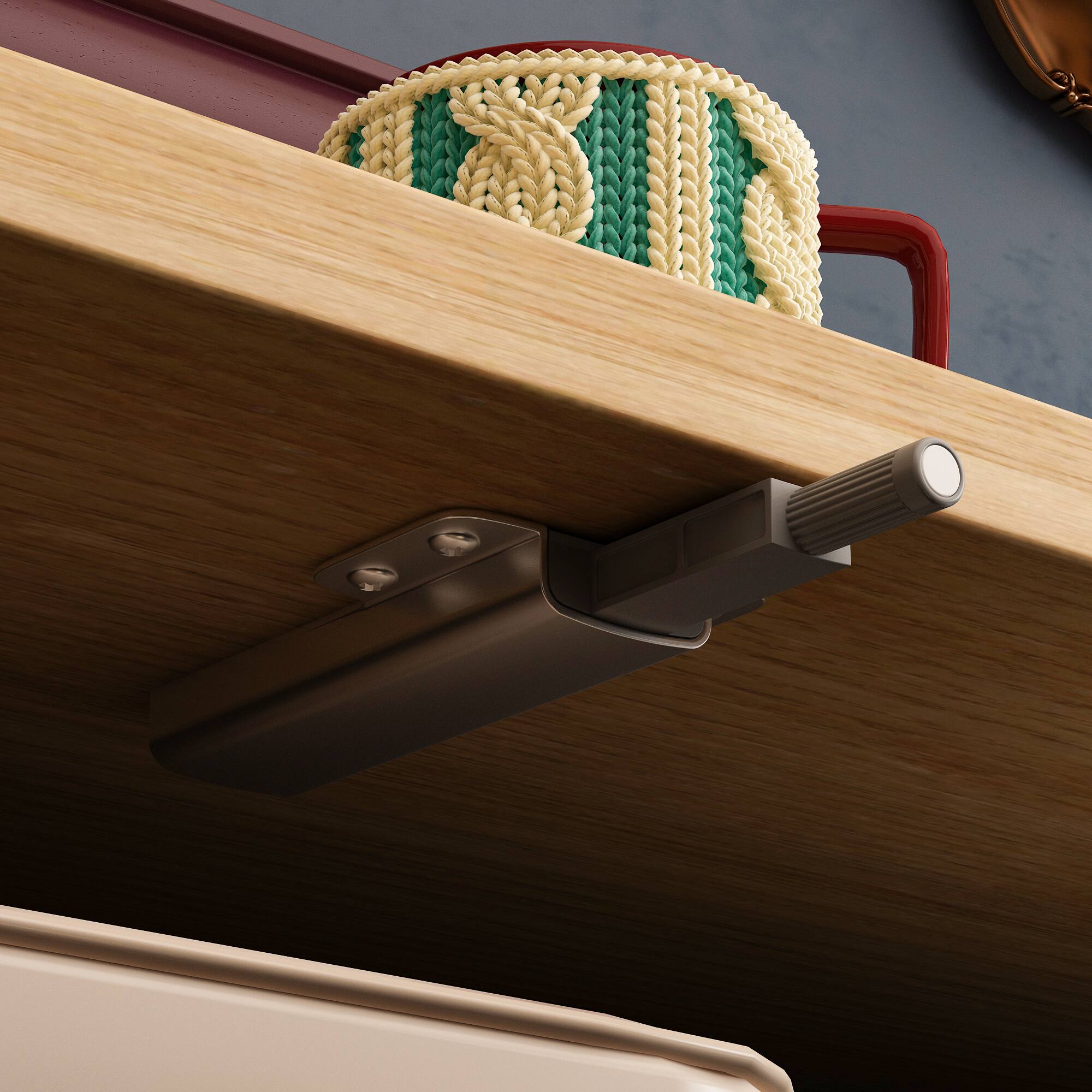 Alt View 5. FUFU & GAGA - FUFU&GAGA Press - to - Open Storage Cabinet: Anti - Tip, Stylish Organizer Dresser - Black & Wooden.