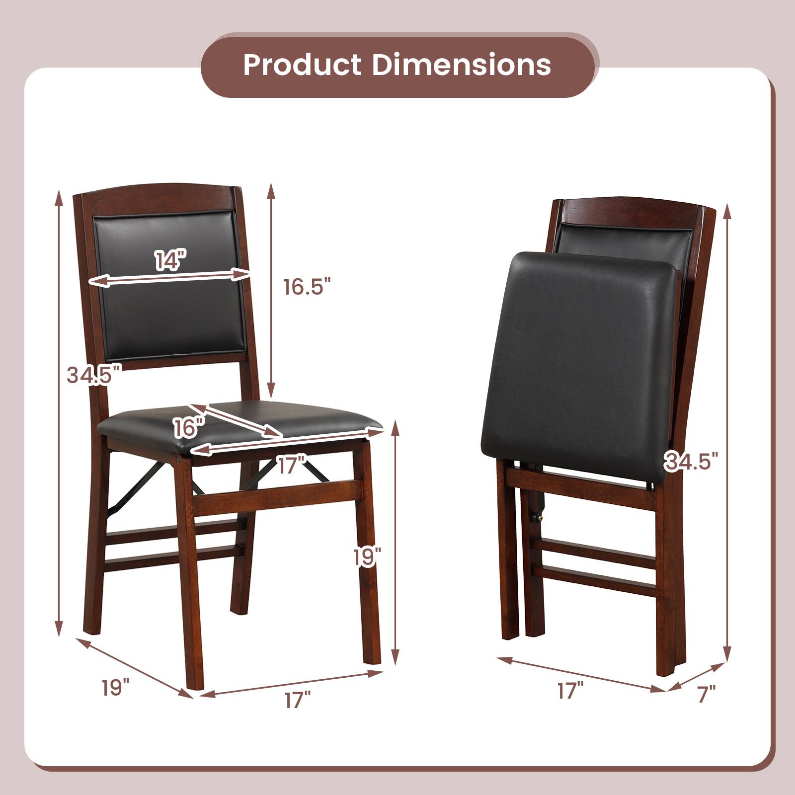 Product Dimensions: 14" x 16.5" x 34.5" x 16" x 17" x 34.5" x 19" x 19" x 17" x 17" x 7"