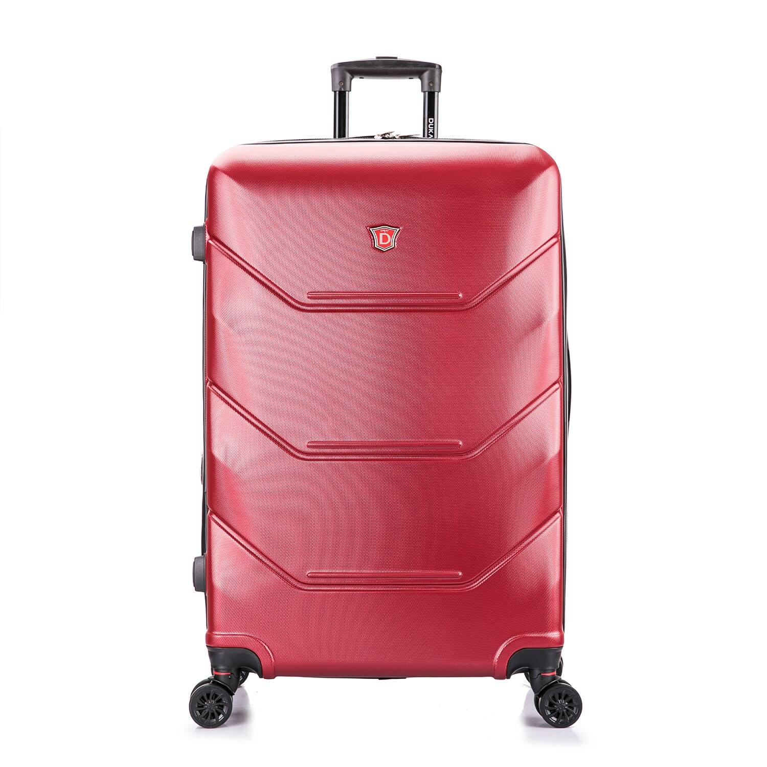 Angle. DUKAP - Zonix Lightweight Hardside Spinner Luggage 30" Luggage - WINE.