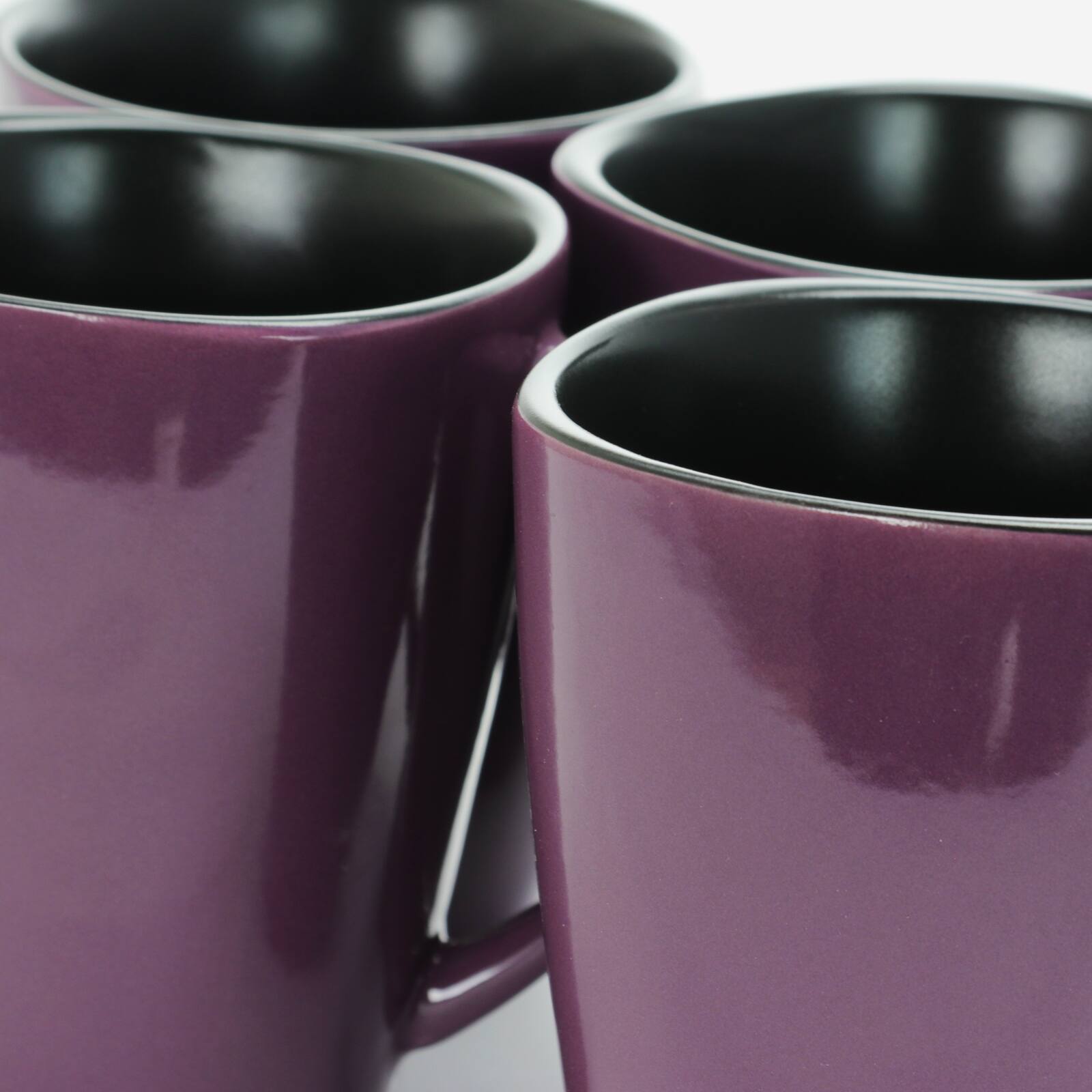 Alt View 2. Elama - Elama Mulberry 14 oz Stoneware Mugs in Purple, Set of 6 - Purple.