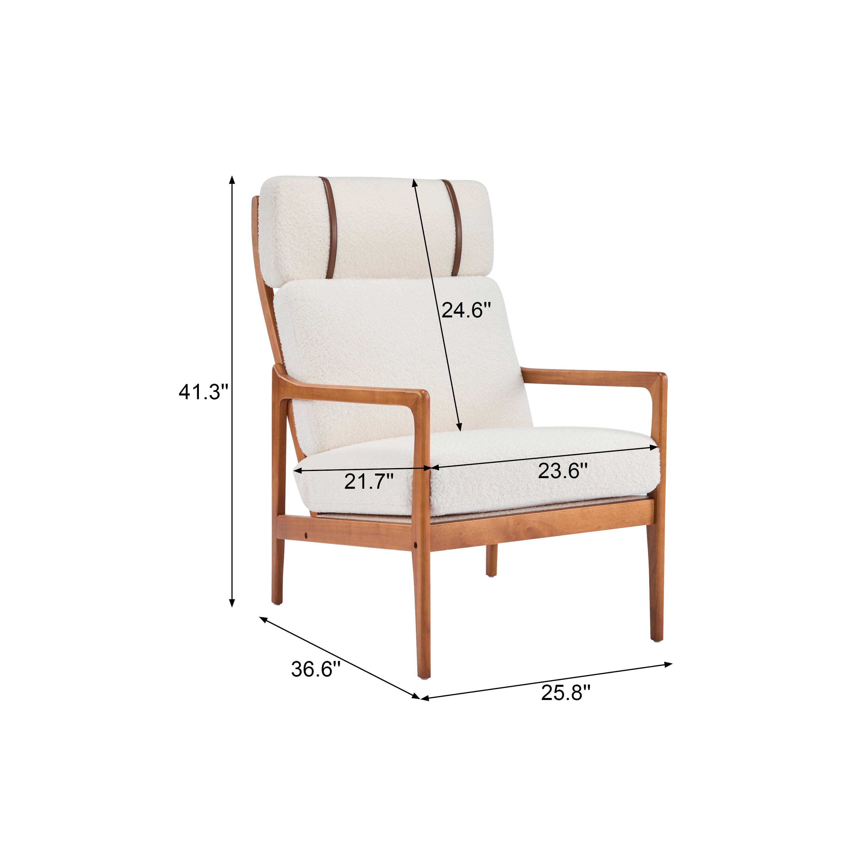 - Height: 41.3"
- Depth: 36.6"
- Width: 25.8"
- Seat Height: 24.6"
- Seat Depth: 21.7"
- Seat Width: 23.6"