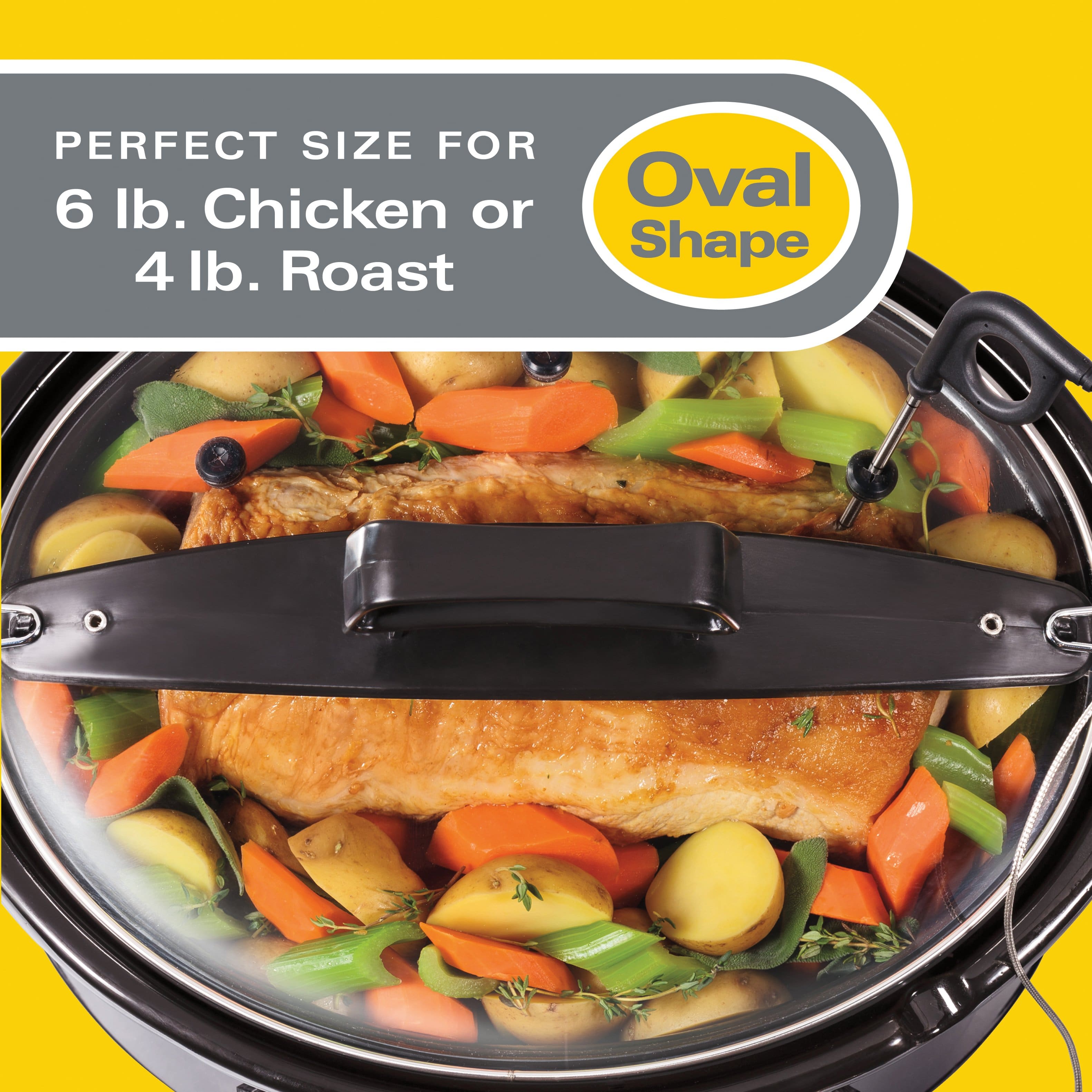 PERFECT SIZE FOR
6 lb. Chicken or 4 lb. Roast
Oval Shape
