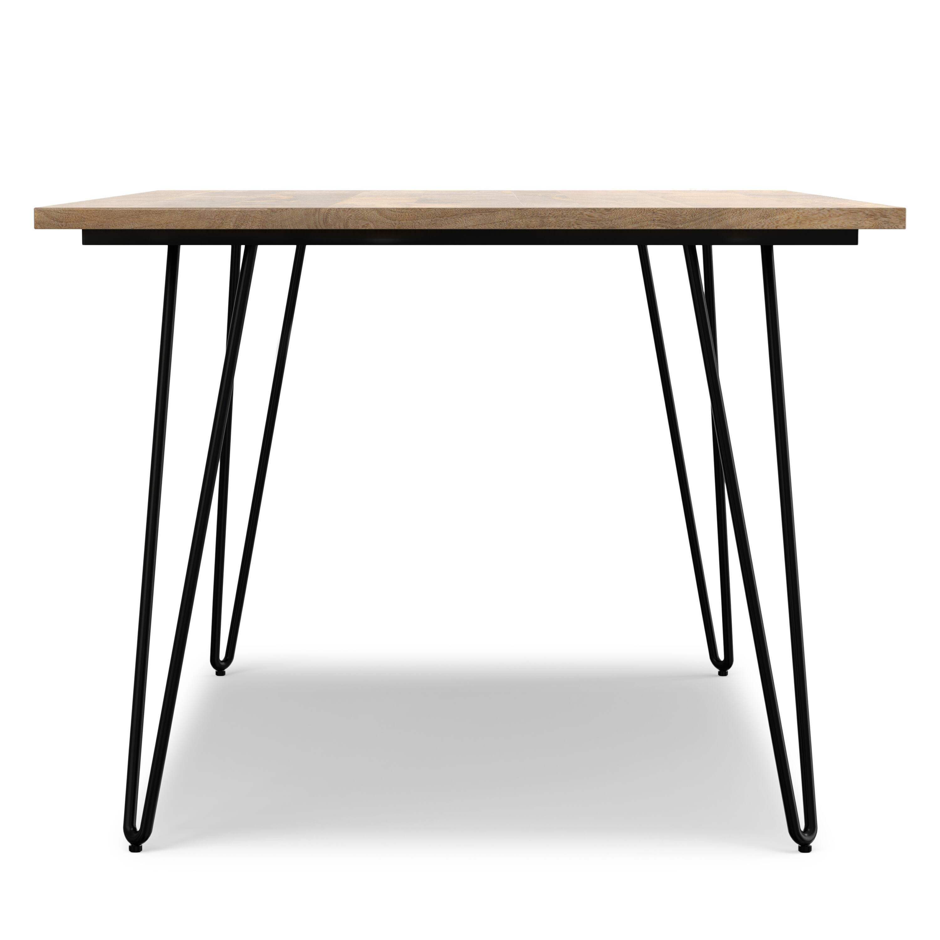 Alt View 3. Simpli Home - Hunter SOLID MANGO WOOD and Metal 66 inch x 40 inch Rectangle Industrial Dining Table in Natural - Natural.