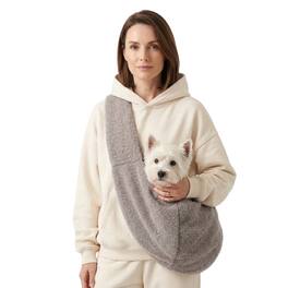 PawsPik - Snuggle Sling Plush Pet Carrying Bag - Gray