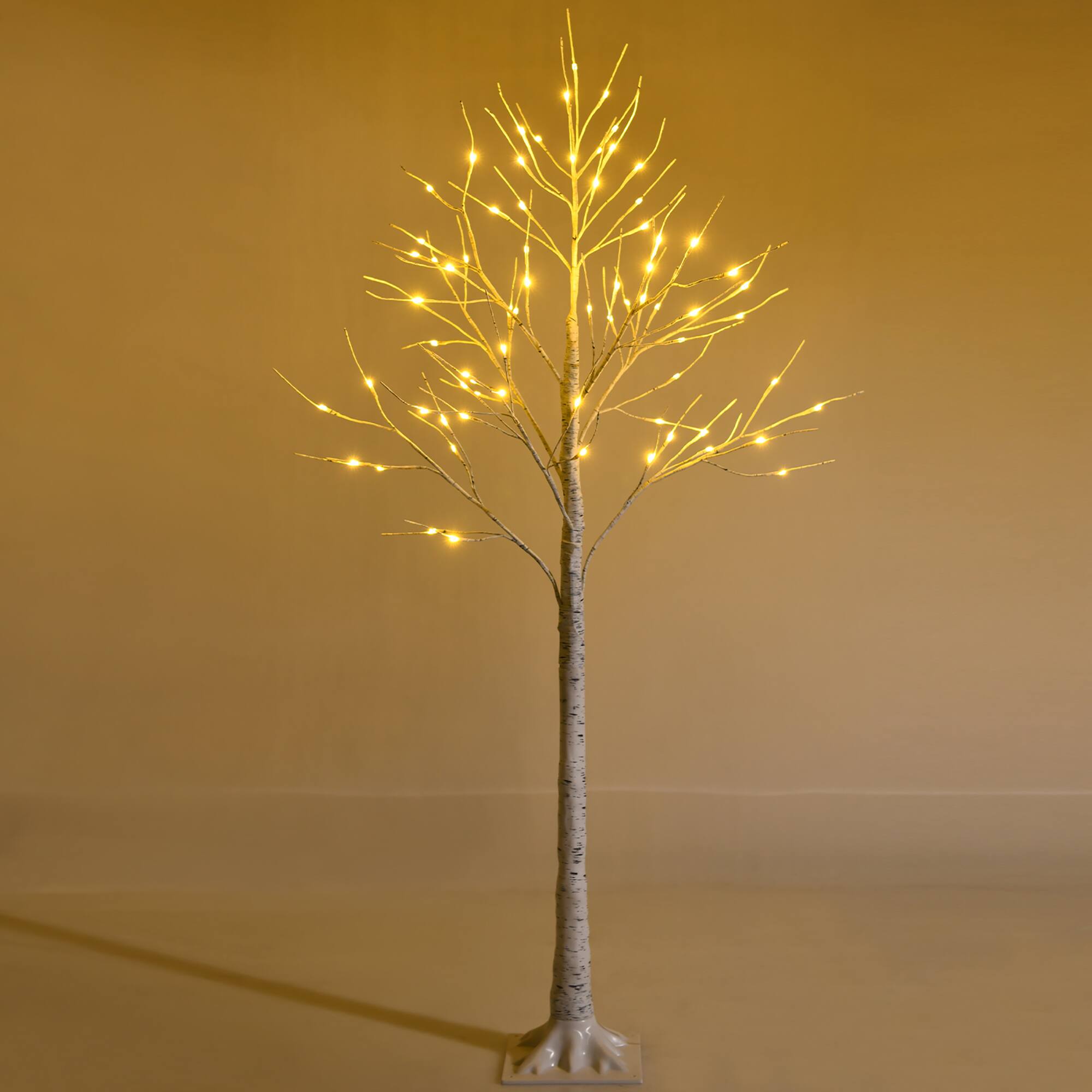 Front. Costway - 5ft Pre-lit Twig Birch Tree for Christmas Holiday with 72 LED Lights - White.