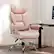 Alt View 5. GTPlayer - 400lbs Heavy Duty Computer Chair Faux Leather Comfortable Ergonomic Gaming Chair with Soft Armrests,Pink White - Pink White.