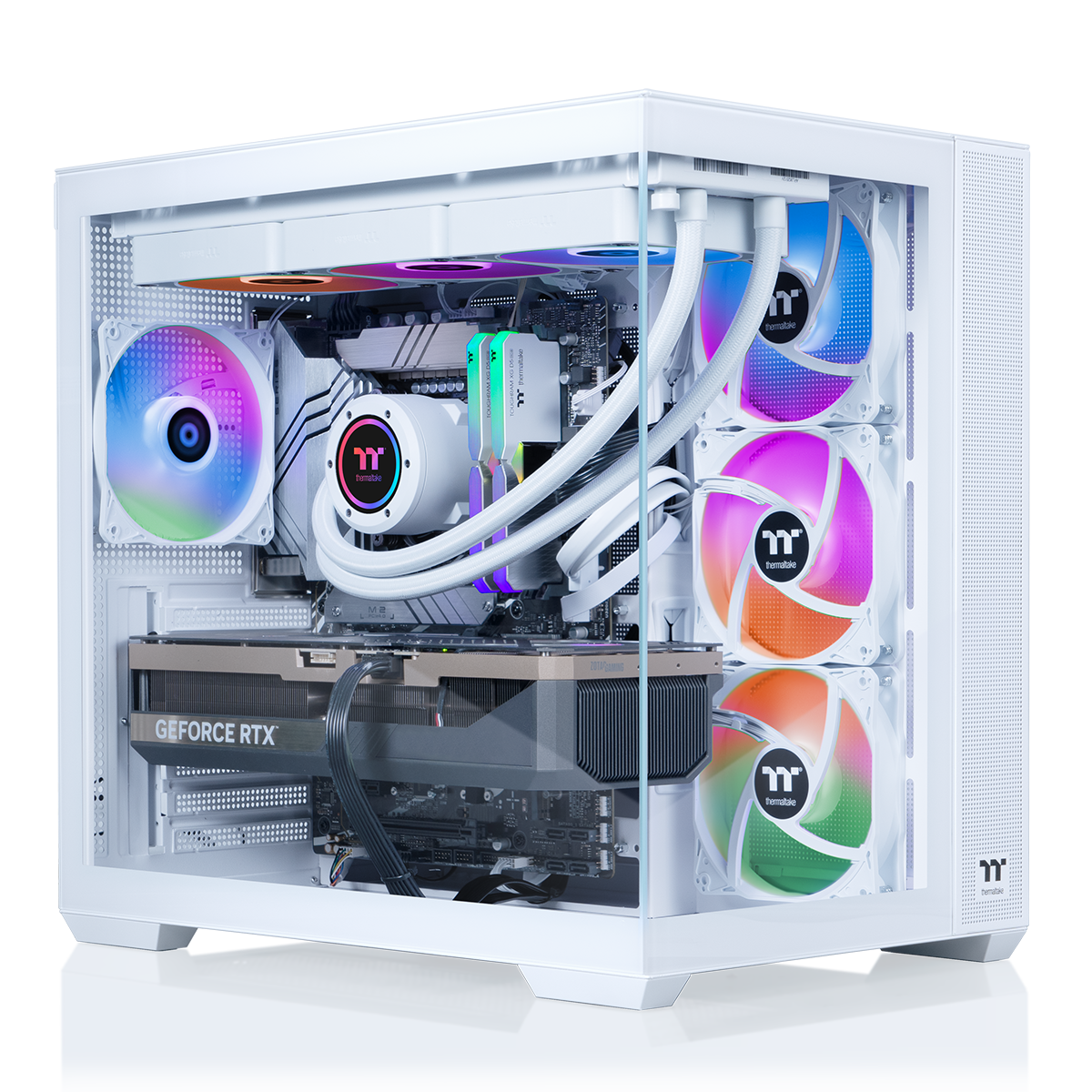 Thermaltake - LCGS View 9870S-380 Gaming Desktop AMD Ryzen 7 9800X3D, 32GB DDR5 Memory, NVIDIA GeForce RTX 5070, 2TB NVMe M.2 - White