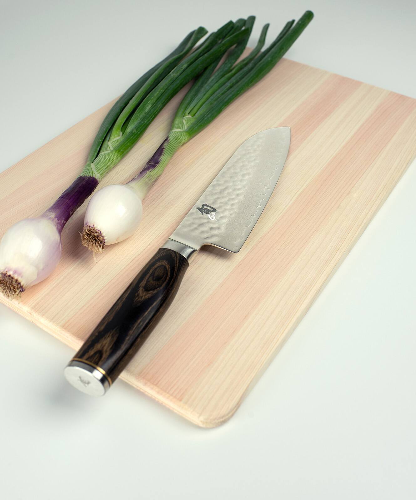 Alt View 3. Shun - Premier Santoku Knife, 7 Inch - Brown.