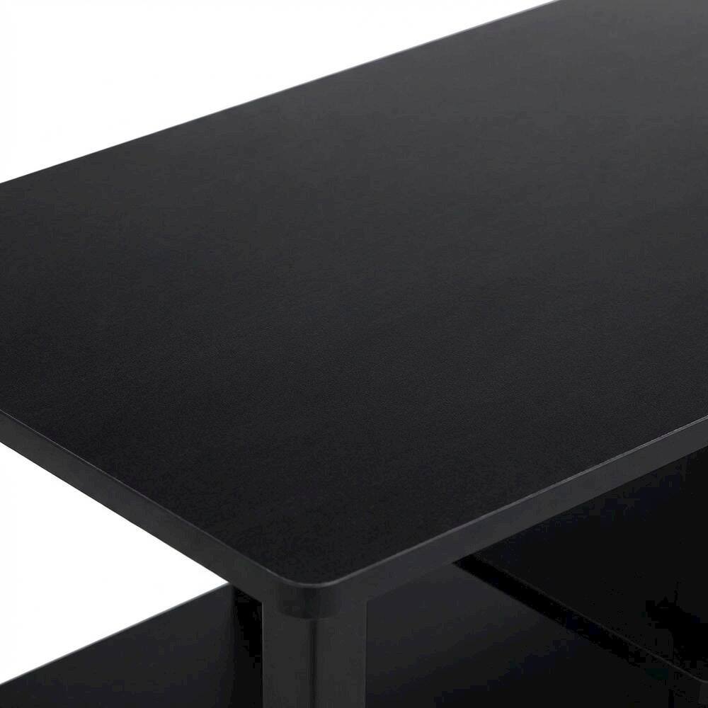 Alt View 4. FurniFact - Large TV stand, up to 50-inch TV, storage bin, black composite wood - Black.