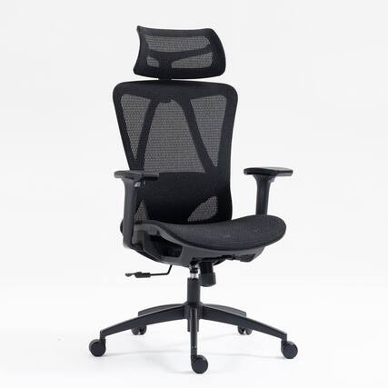Front. Boyel Living - High Back Ergonomic Mesh Office Chair Black - Black.