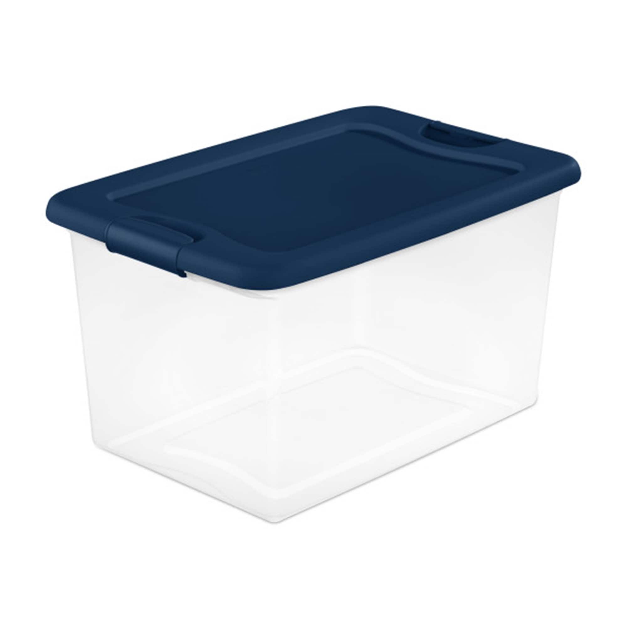 Sterilite - 64 Quart Latching Plastic Storage Container Tote, 24 Pack - Marine Blue