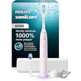 Philips - Sonicare 6500 Electric Toothbrush with Pressure Sensor and Travel Case - HX7412/05 - Pink