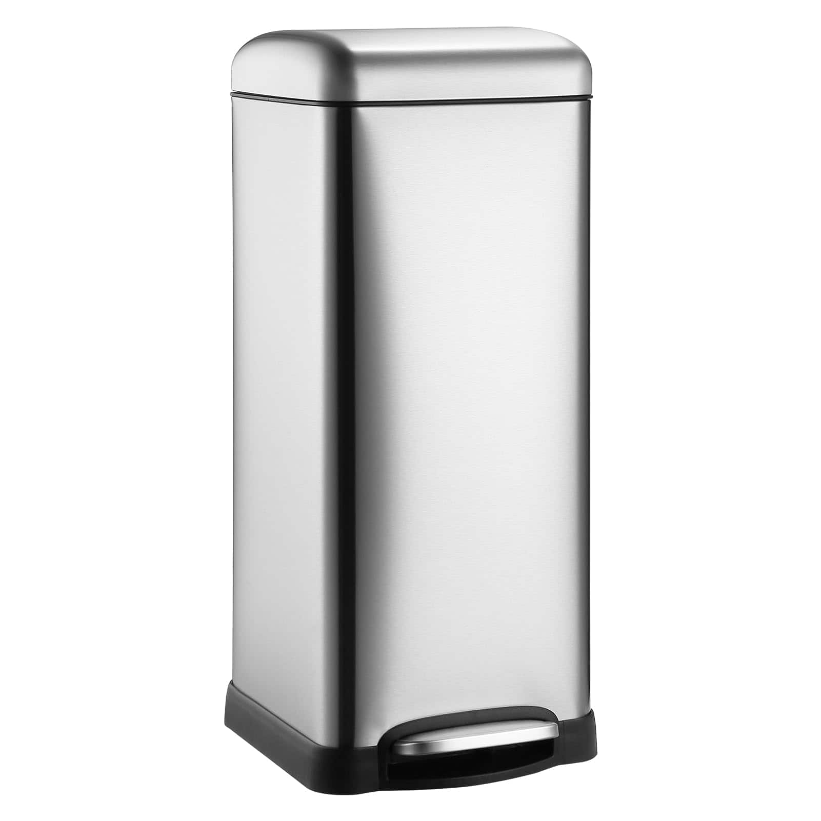 Acekool - 8 Gallon (30L) Step Trash Can, Stainless Steel Bathroom Garbage Can with Lid and Foot Pedal