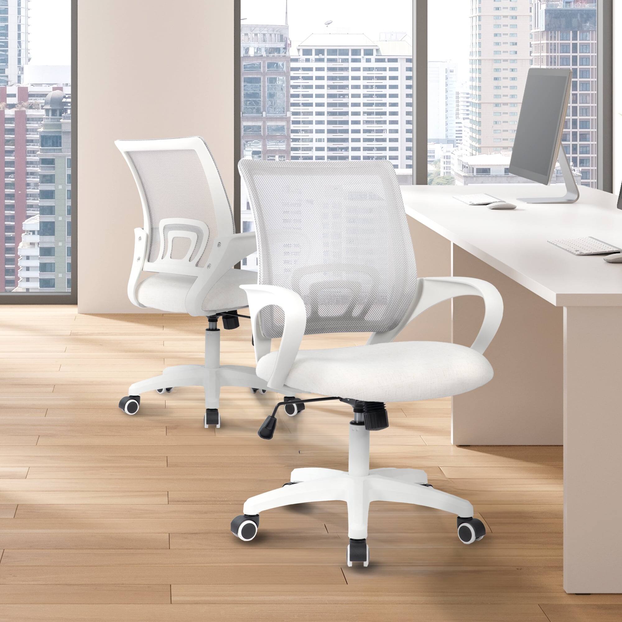 Alt View 2. Neo Chair - Office Desk Computer Chair Ergonomic Mesh Gaming Mid Back Seat with Comfy Lumbar Support Adjustable Height Swivel - Ivory.