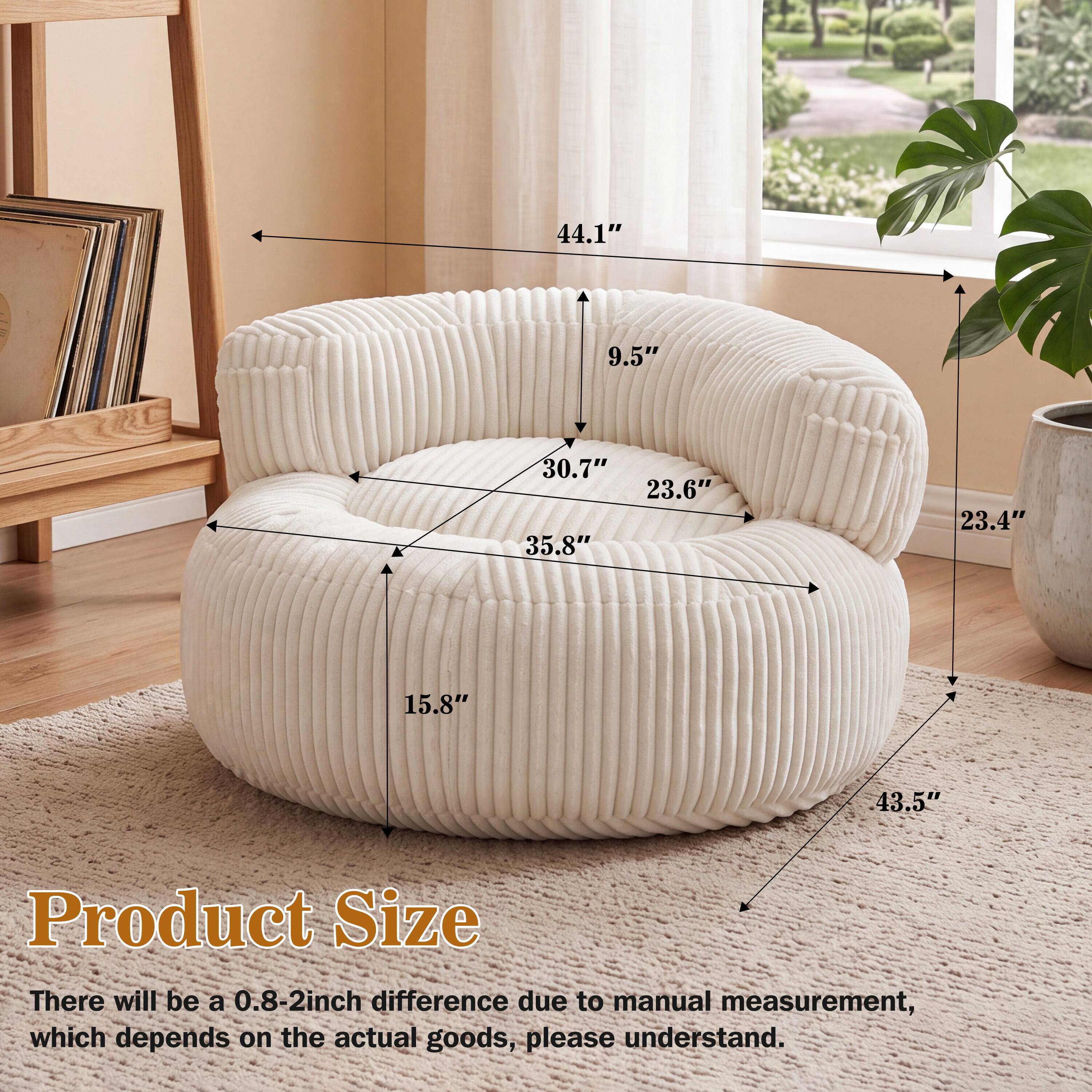 44.1"  
9.5"  
30.7" 23.6" 35.8"  
23.4"  
15.8"  
43.5"  

Product Size  
There will be a 0.8-2 inch difference due to manual measurement, which depends on the actual goods, please understand.